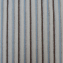 Coton seersucker rayures - Brun et bleu - Calissone