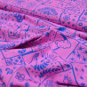 Popeline de coton Mystic vibes - Rose et bleu - Calissone