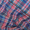 Cotton woven tartan dark coral - Calissone