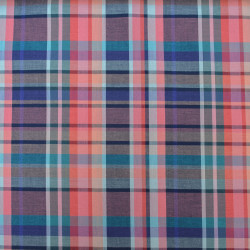 Cotton woven tartan dark coral - Calissone