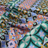 Satin de coton patchwork géométrique - Calissone