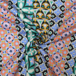 Cotton satin Geometric patchwork - Calissone