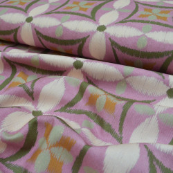 Royal Lining cotton canvas - Pink and ecru - Calissone