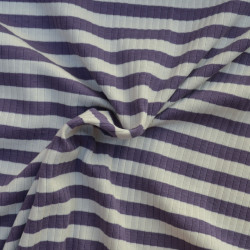 Jersey côtelé marinière - Raisin - Calissone
