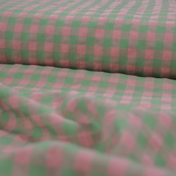 Vichy yarn dyed Bubble - Pink and green checks (coupon) - Calissone