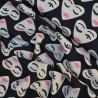 Cotton Popeline Coeur Faces - Black - Calissone