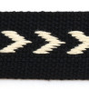 Sangle 40mm chevron - Noir / blanc - Calissone