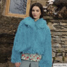 Fausse Fourrure unie - Bleu turquoise - Calissone