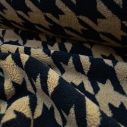 Sherpa - Teddy - Pied de poule - Camel et noir - Calissone