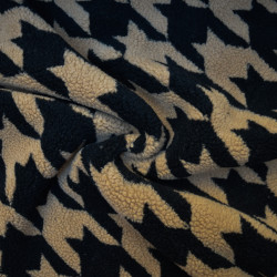 Sherpa - Teddy - Houndstooth - Camel and black - Calissone