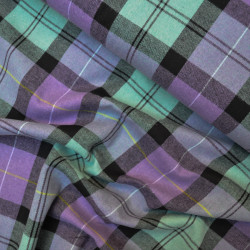 Flanelle tartan - Violet et vert menthe - Calissone