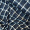 Flanelle tartan - Bleu marine et blanc cassé - Calissone
