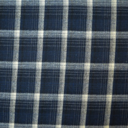 Tartan flannel - Navy blue and off-white - Calissone