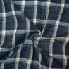 Flanelle tartan - Bleu marine et blanc cassé - Calissone