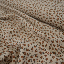 Flanelle de coton florale - Fleurs ochres - Calissone