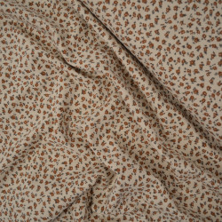 Flanelle de coton florale - Fleurs ochres - Calissone