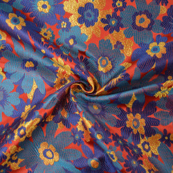 Brocade / Floral Jacquard - Red and green - Calissone