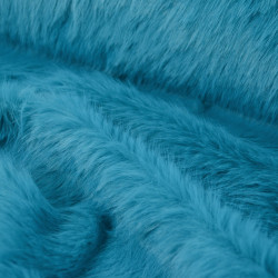 Fausse Fourrure unie - Bleu turquoise - Calissone