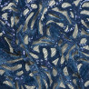 Dentelle de sequins et velours - Bleu - Calissone