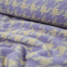 Lainage pied de poule double face - Mauve / écru - Calissone