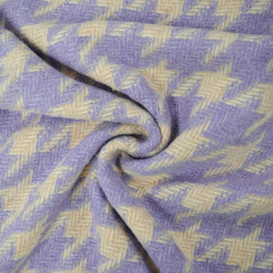 Lainage pied de poule double face - Mauve / écru - Calissone