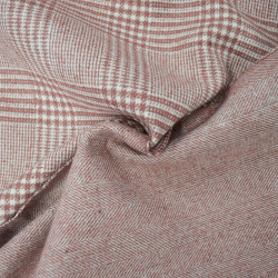 Lainage tartan double face - Vieux rose / écru - Calissone