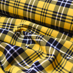 Double-sided tartan wool - Yellow - Calissone