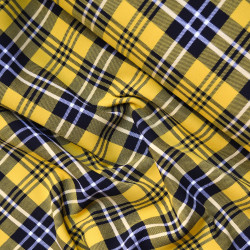 Double-sided tartan wool - Yellow - Calissone