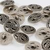 Bouton à queue ajouré 22mm - Argent vieillit - Calissone