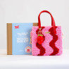 Woven Tote Bag Kit - Pink and Red Waves - Craft Club - Calissone