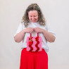 Woven Tote Bag Kit - Pink and Red Waves - Craft Club - Calissone