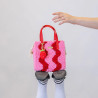 Woven Tote Bag Kit - Pink and Red Waves - Craft Club - Calissone
