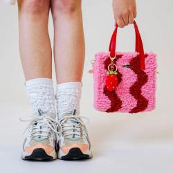 Woven Tote Bag Kit - Pink and Red Waves - Craft Club - Calissone
