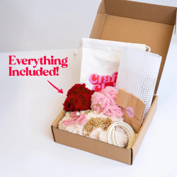 Woven Tote Bag Kit - Pink and Red Waves - Craft Club - Calissone