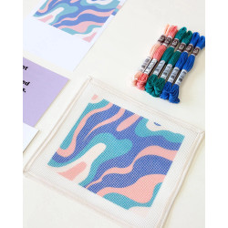 Kit de Broderie étui à lunettes - Pastel waves - Unwind Studio - Calissone