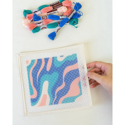 Kit de Broderie étui à lunettes - Pastel waves - Unwind Studio - Calissone