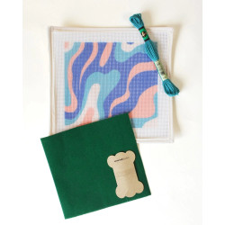 Kit de Broderie étui à lunettes - Pastel waves - Unwind Studio - Calissone