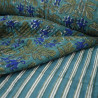 Double-sided quilted Block print - Green Bloom - Calissone