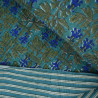 Double-sided quilted Block print - Green Bloom - Calissone