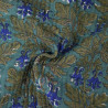 Double-sided quilted Block print - Green Bloom - Calissone