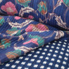 Double-sided quilted Block print - Blue Flower - Calissone