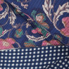 Double-sided quilted Block print - Blue Flower - Calissone