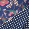 Double-sided quilted Block print - Blue Flower - Calissone