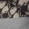 Double-sided quilted Block print - Little Tigre Antracite gray - Calissone