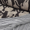 Double-sided quilted Block print - Little Tigre Antracite gray - Calissone