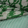 Double-sided quilted Block print - Little Tigre Gray green - Calissone