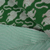 Double-sided quilted Block print - Little Tigre Gray green - Calissone