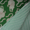 Double-sided quilted Block print - Little Tigre Gray green - Calissone
