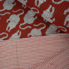 Double-sided quilted Block print - Little Tiger Gray Red - Calissone