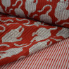 Double-sided quilted Block print - Little Tiger Gray Red - Calissone
